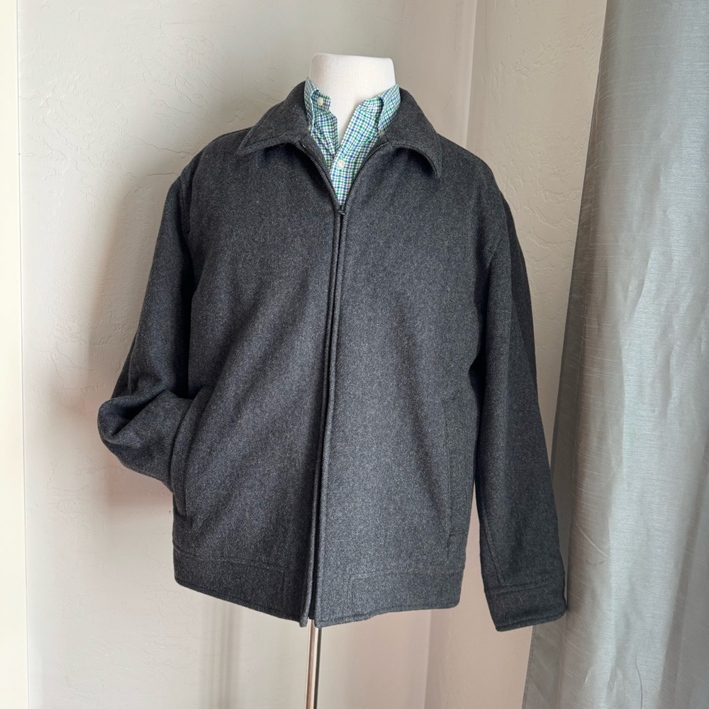 Gap Mens Grey Wool Blend Full Front Zip Winter Jacket Size XL